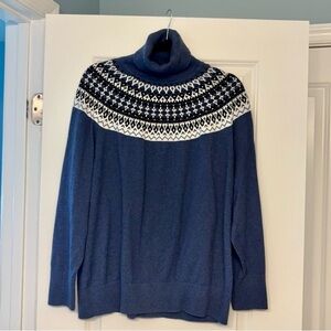 LL Bean Cashmere Blend Fair Isle Turtleneck Sweater- NWOT